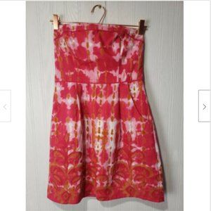 Anthropologie Tabitha Fresno Ikat Strapless Fit & Flare Dress Size 2P